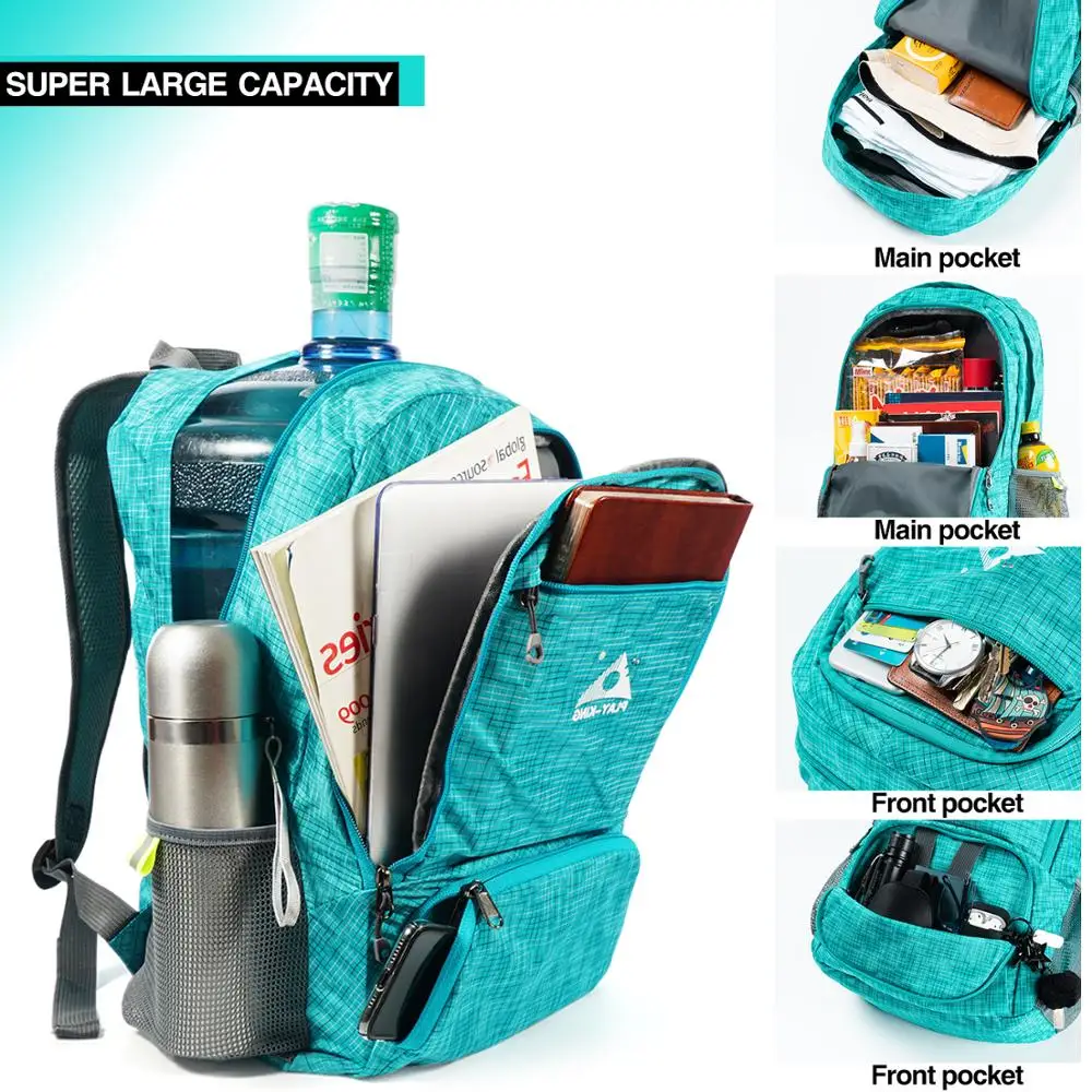 PLAYKING-Mochila de Nylon Dobrável, Leve, Multicolor, Impermeável, Esporte, Acampamento, Caminhada, Viagem, Ao ar livre