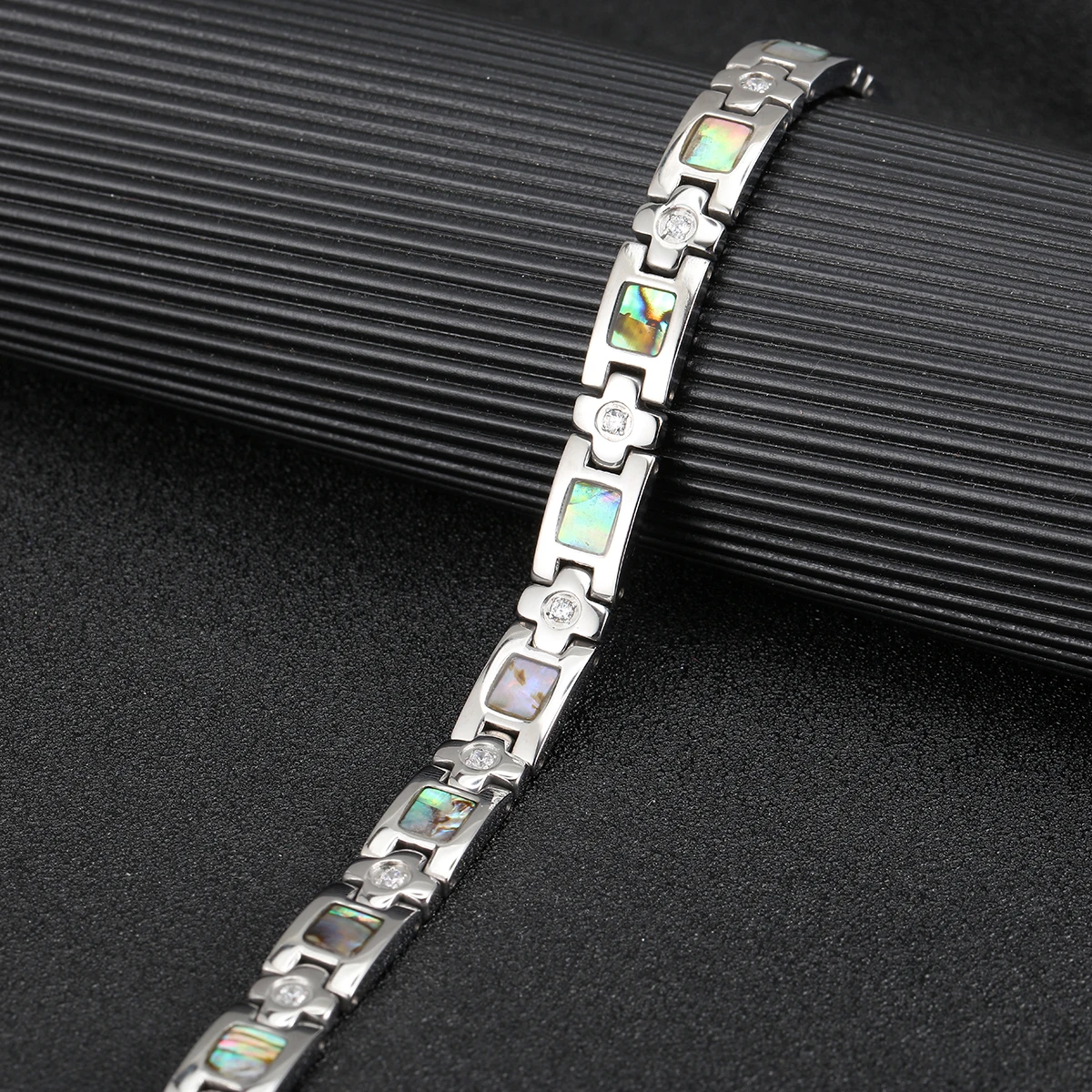 Magnetic Stainless Steel Link Chain Charm Magnetic Germanium Far Infrared Bracelet For Women Fashion Femme Bangles Jewelry