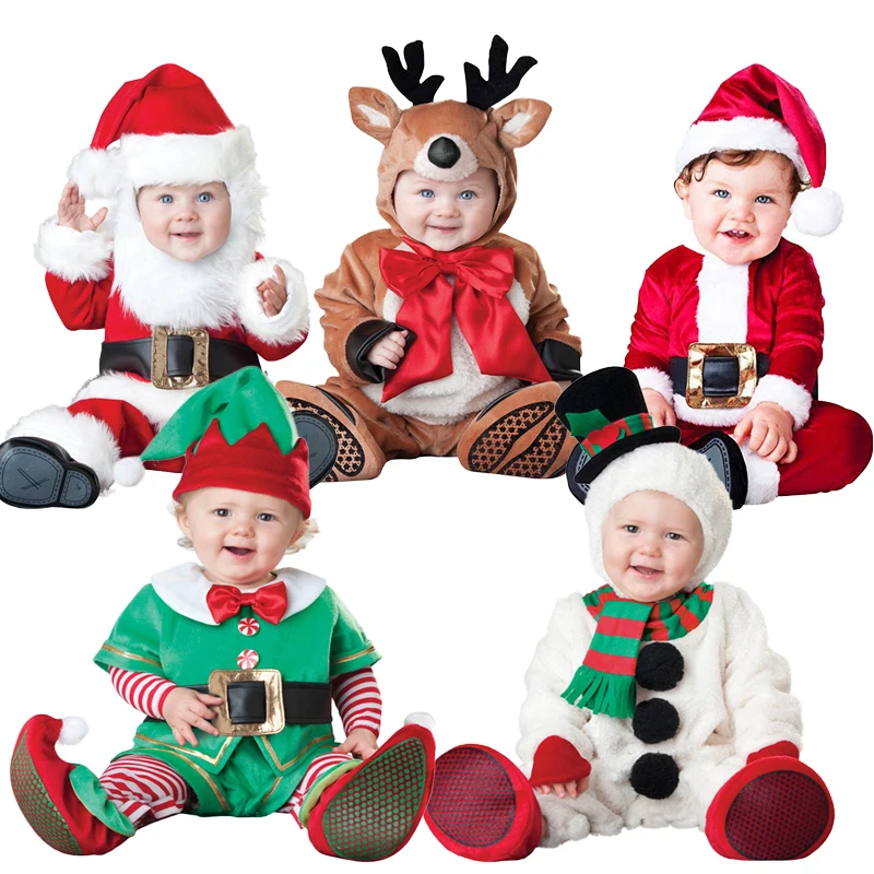 

Toddler Christmas Cosplay Costume Santa Claus Elk Snowman Jumpsuits Suit Boys Girls New Year Carnival Party Rompers Outfits