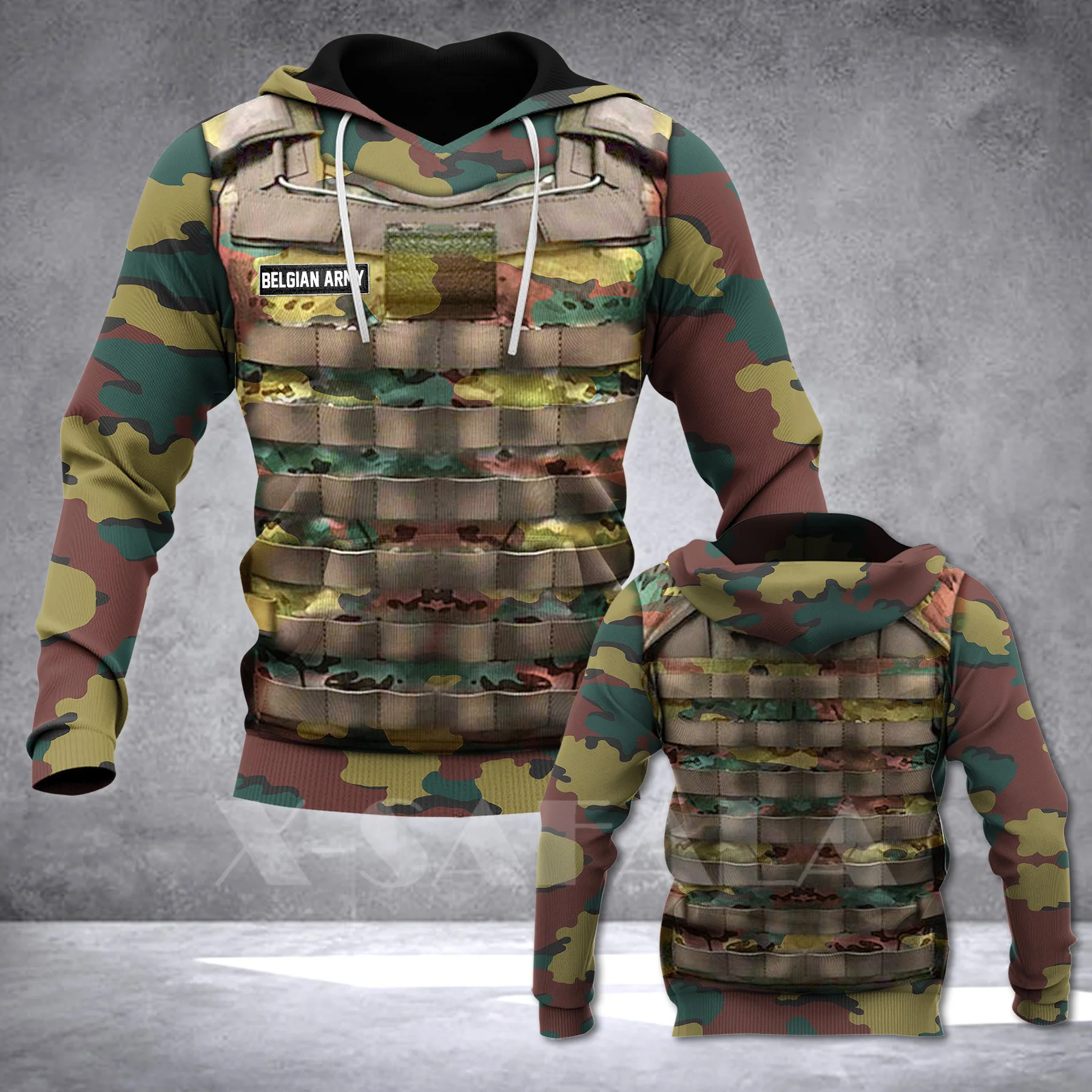 AUSTRIA ARMY Soldier Uniform 3D Printed Hoodie Man Female Zipper Pullover Sweatshirt Hooded Jersey Streetwear Tracksuits-3