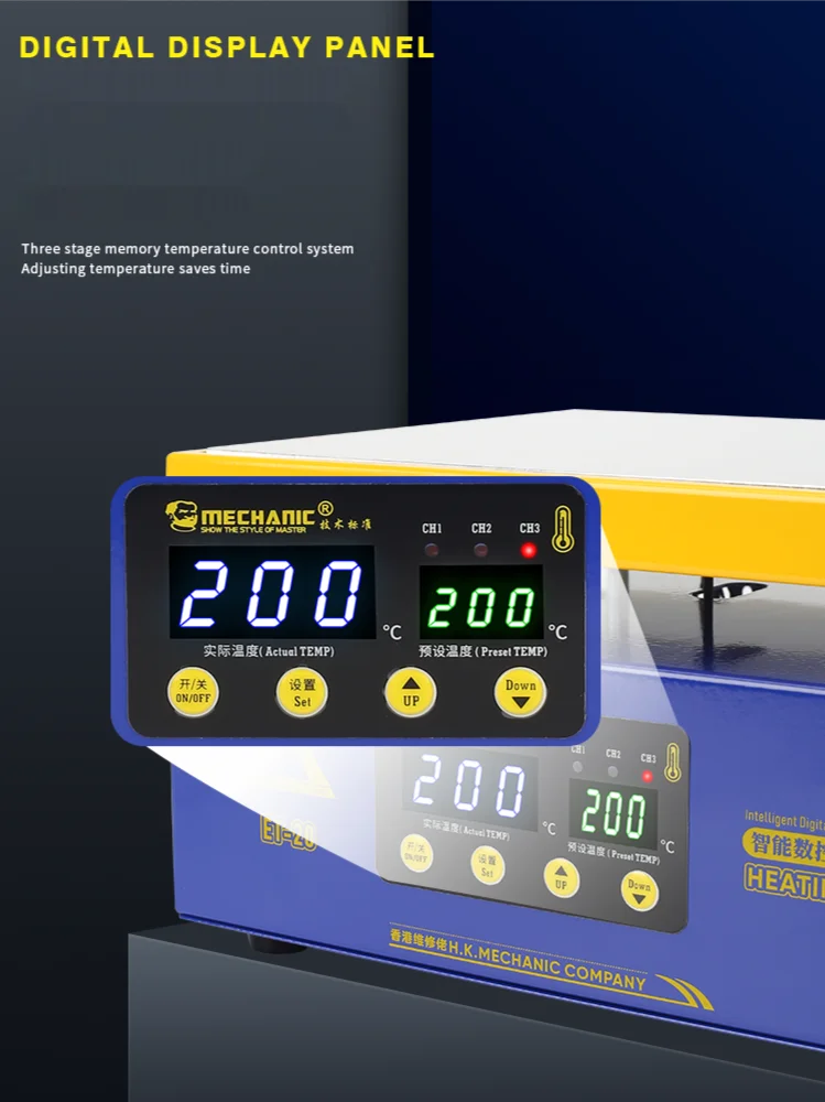 MECHANIC Constant Temperature Heating Table Intelligent Temperature Digital Preheator for BGA Reballing PCB Middle Frame Removi