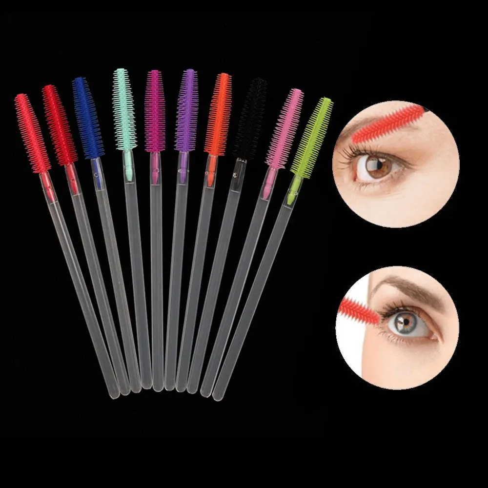 10Pcs Silicone Eyelashes Brush Eyelash Extension Disposable  Eyebrow Brush Mascara Wand Eye Lashes Cosmetic Brushes Set