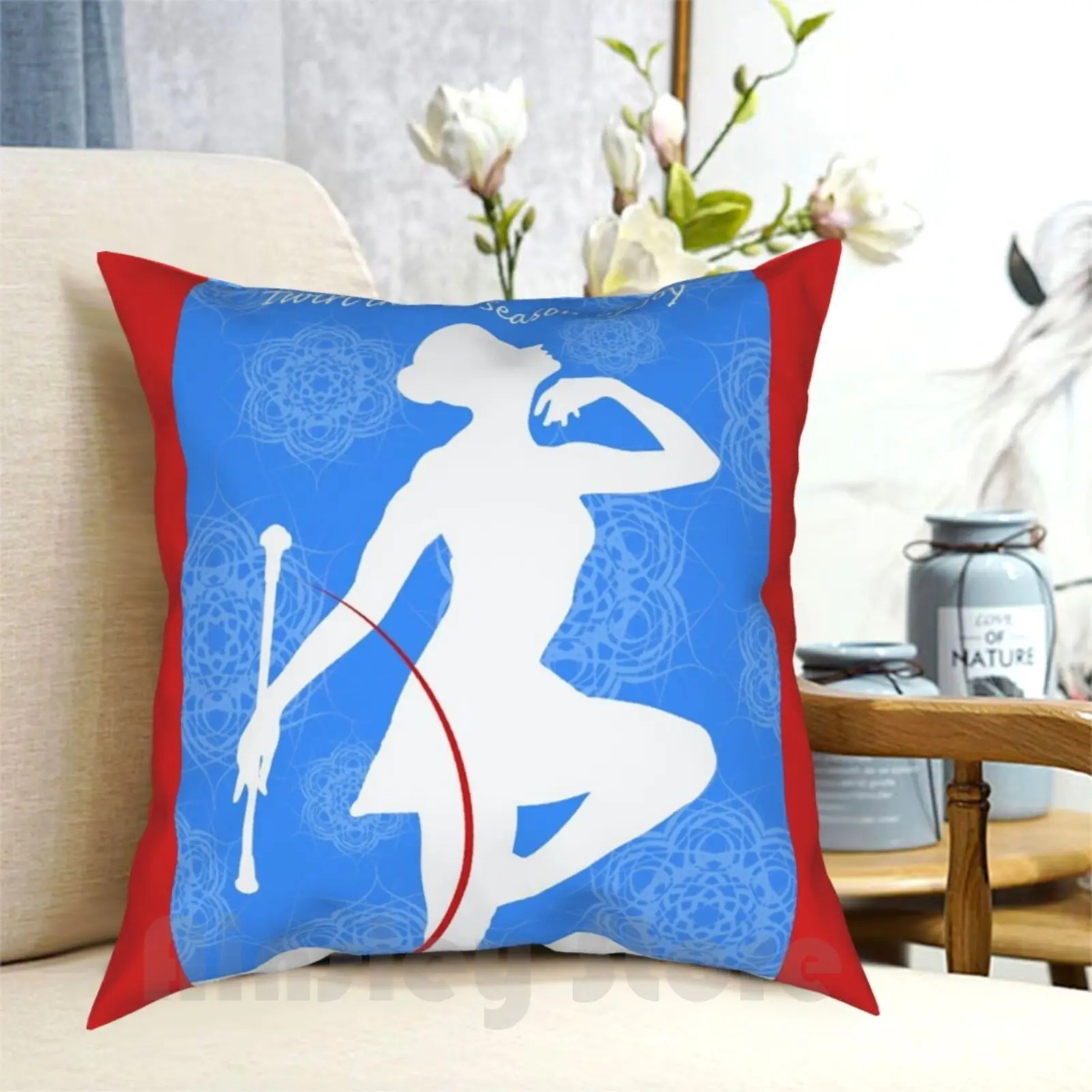 Twirl Into A Season Of Joy , Baton Twirler For Christmas Pillow Case Printed Home Soft DIY Pillow cover Christmas Happy