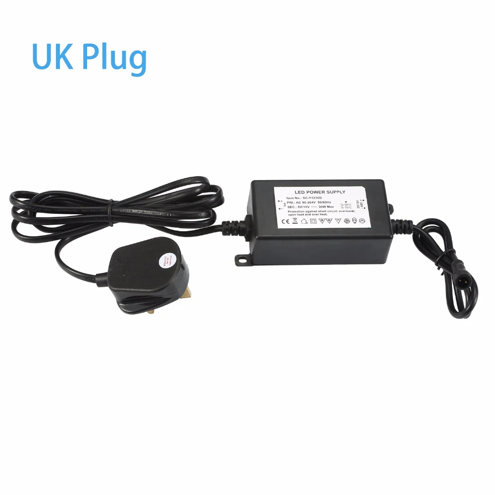 IP67 Waterdicht 12Volt 30W Voeding Led Driver Transformator Voor Verlichting Outdoor Of Indoor Eu, Ons, uk, Au Plug Input: 90-264VAC