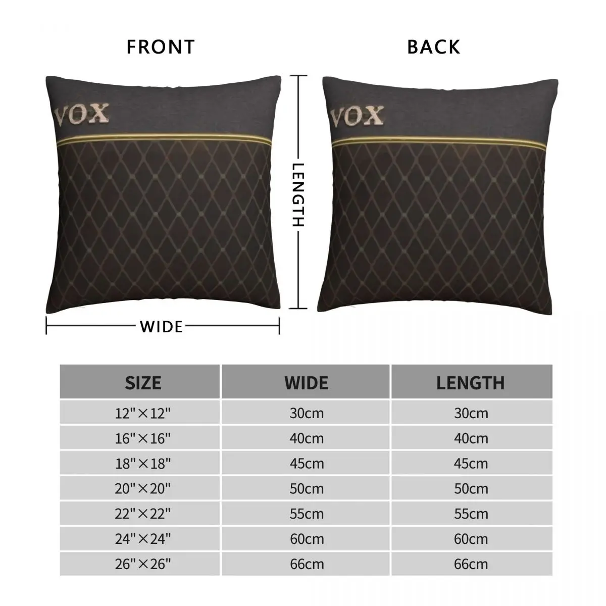 Vox AC30 Amplifier Pillowcase Polyester Linen Velvet Zip Decor Throw Pillow Case Car Cushion Cover