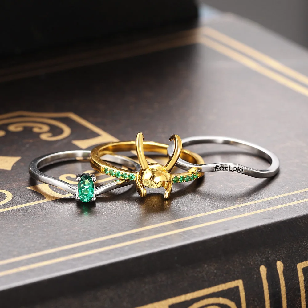 Disney Anime Toy Loki Ring Three-in-One Super Contest Rocky Helmet Ring Birthday Christmas Gift