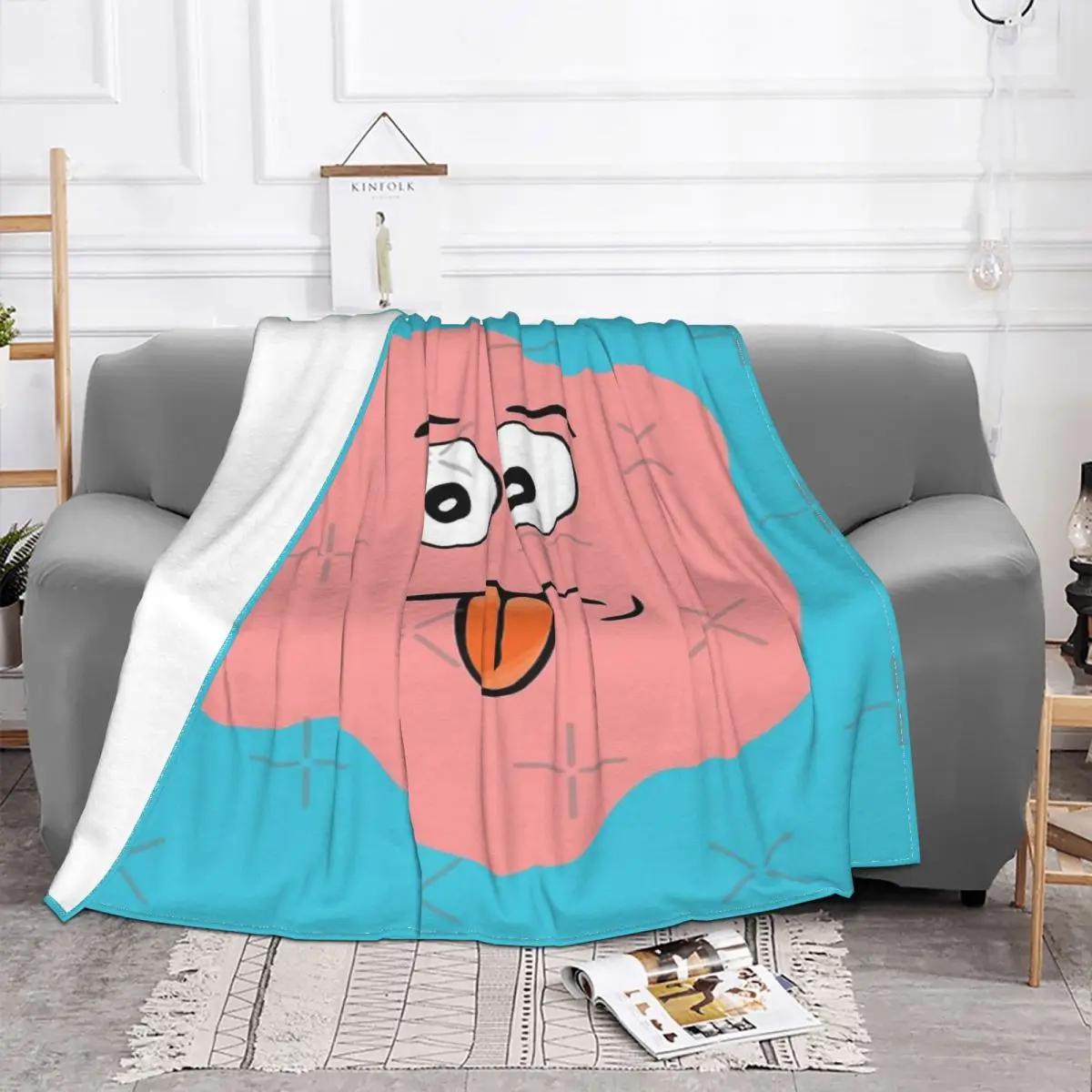 Manta a cuadros para cama, colcha bonita de monstruo pequeño rosa, manta de lino a cuadros, manta de muselina, colchas para cama