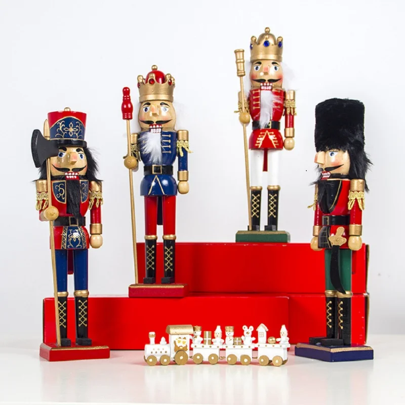 36cm 1PC Solid Wood Nutcracker Soldiers Gift Set Classic Hand Painting Doll Great Decoration Christmas Decorations For Home