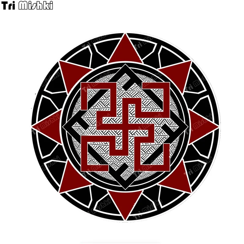 Tri mishki WCS1046 Valkyrie symbol ancient Slavic Car Sticker PVC Decals Accessories Sticker on Car Laptop Luggage