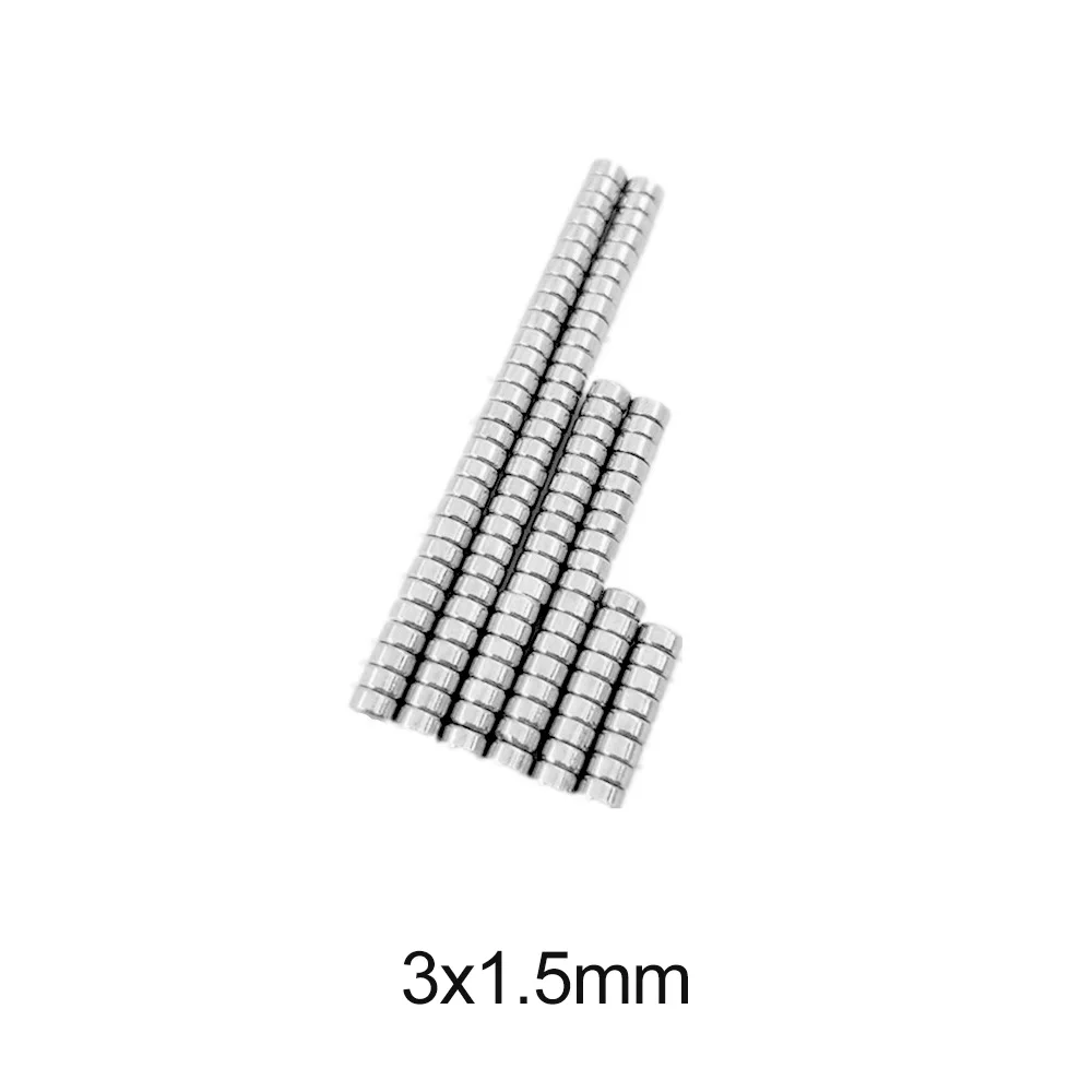 100~5000pcs 3x1.5 mm Powerful Magnets 3mm x 1.5mm Small Round Permanent Magnet 3x1.5mm Thin Neodymium Magnet Strong 3*1.5