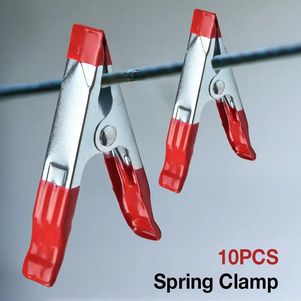 10pçs grampo de mola para trabalho pesado grampo de metal 4 tamanhos/6 fábricas com cabo revestido de pvc