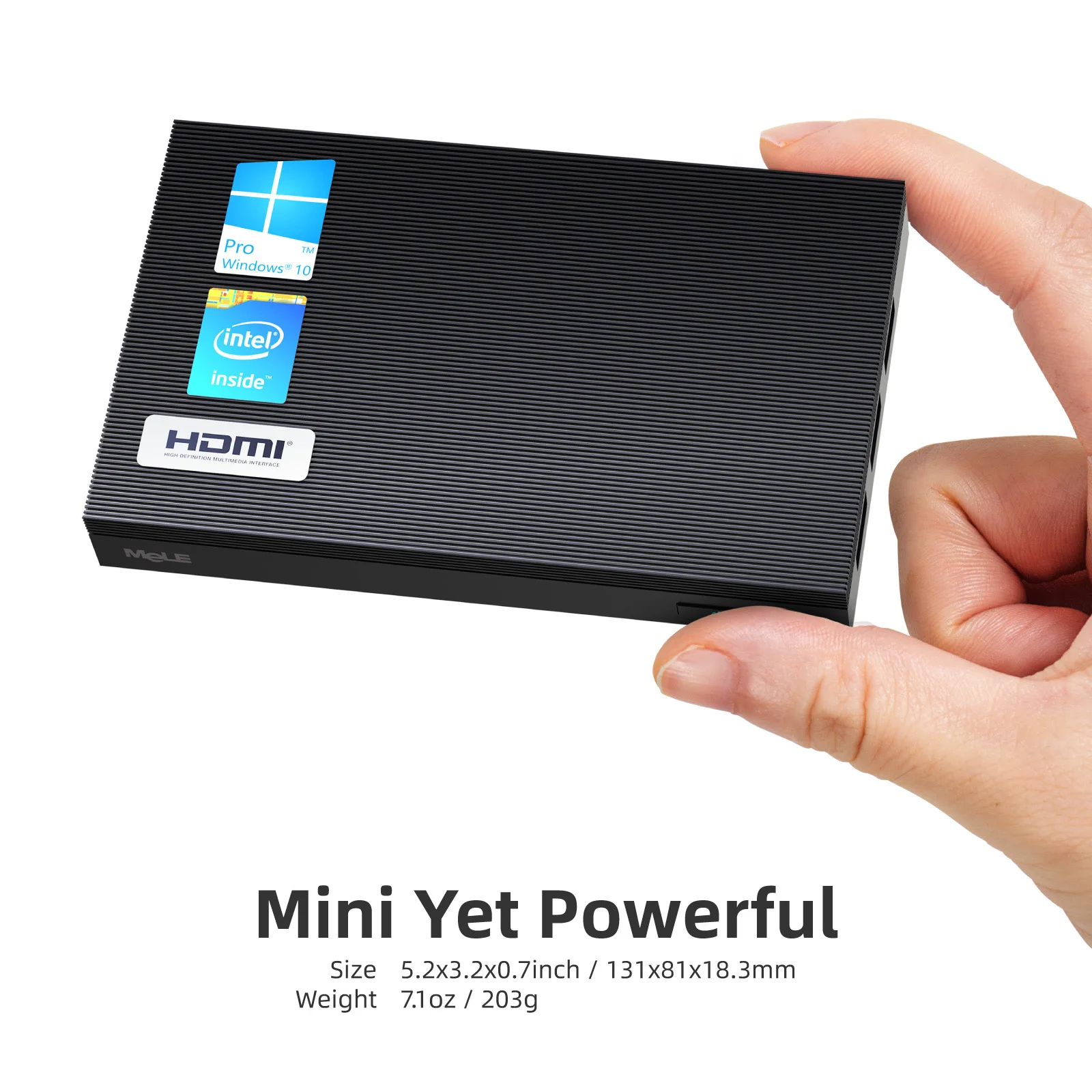 MeLE Quạt Không Cánh 4K Mini PC Intel Celeron J4125 Quad Core 8GB 256GB Windows 10 Máy Tính Kép HDMI 2.4G/5G WiFi 2 Băng Tần SSD