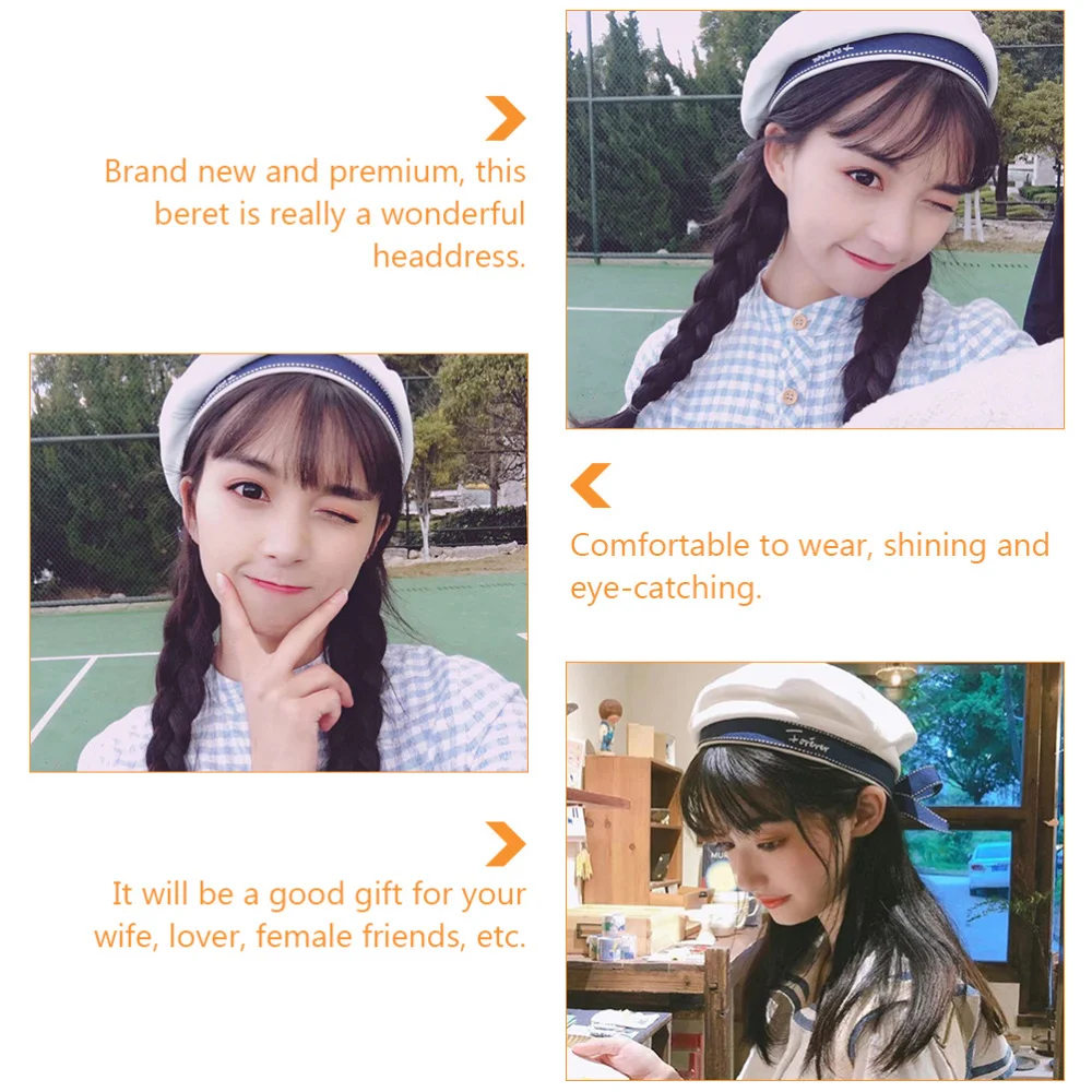 Hat Sailor Hats Beret Women Girl Captains Girls White Costume Summer Cap Uniform Party Pirate Beanie Womens Navy Cute Sombrero