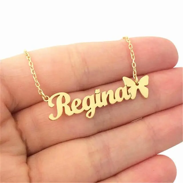 

Name Necklace Butterfly Symbol Custom Name Statement Necklace Personalized Jewelry