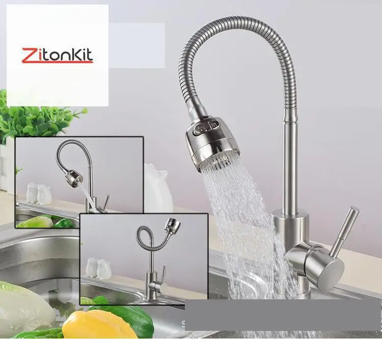 China Water Heating City Factory Wholesale Kitchen Faucet Cold And Hot Rotary Vegetable Washing Basin Wanxiang 304 Stainless Ste