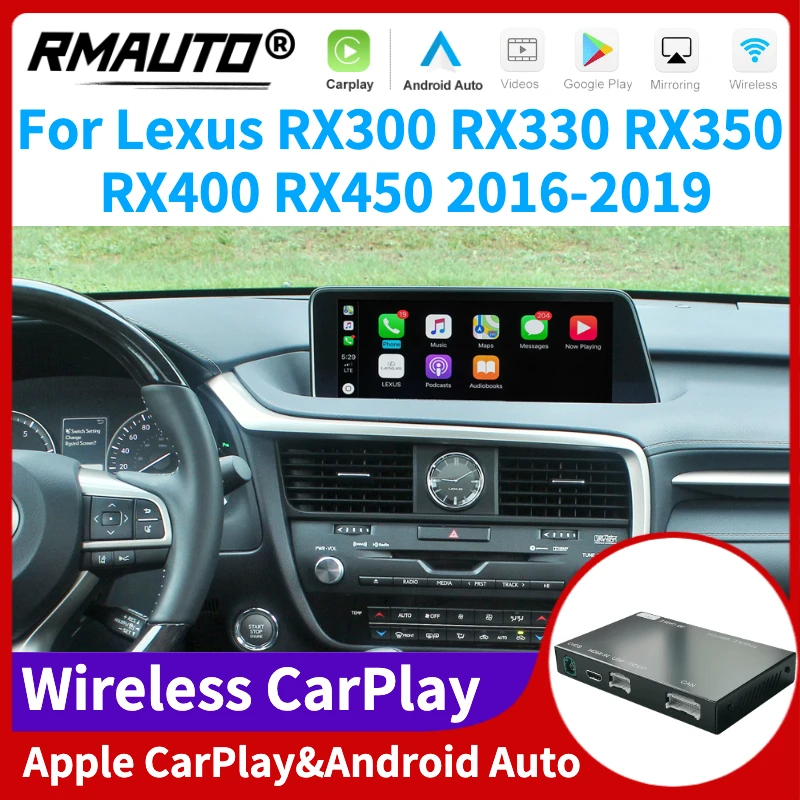 

RMAUTO Wireless Apple CarPlay for Lexus RX RX300 RX330 RX350 RX400 RX450 2016-2019 Android Auto Mirror Link AirPlay Car Play