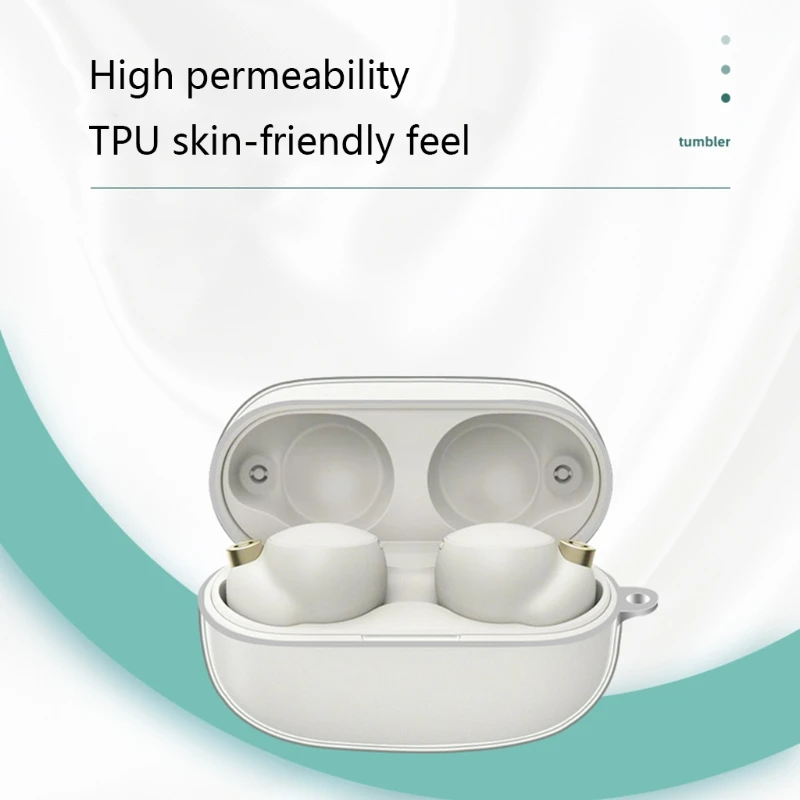 Transparent TPU Case Cover Compatible with Sony WF-1000XM4 Earbuds Charging Case with Keychain Protective Dustproof