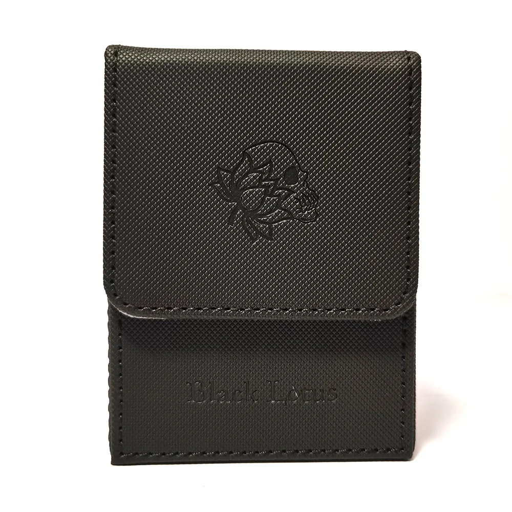 

Premium Deck Box Large Size for 90+ Sleeved Cards PU Leather PVC Free Card Holder for Collectible Trading Card Games TCG (Black)