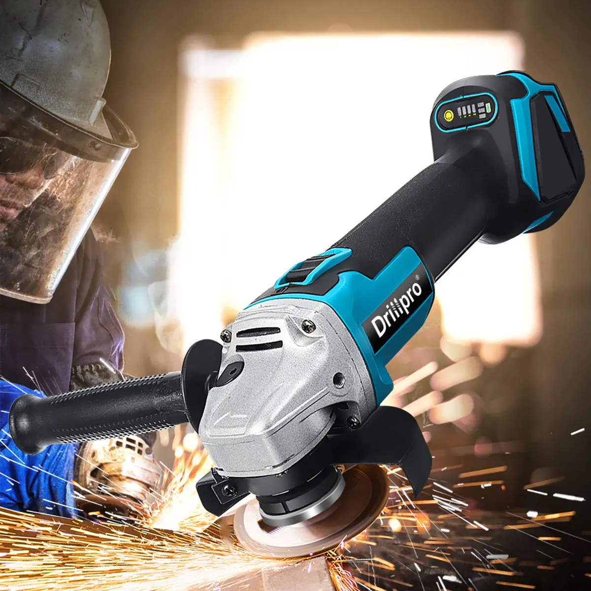 Drillpro 125mm Brushless Cordless Impact Angle Grinder DIY Power Tools Electric Polishing Grinding Machine For Makita18V Battery