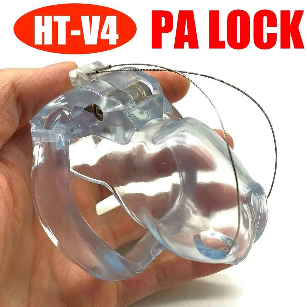 

PA Lock Male HT V4 Chastity Device Cock Cage for Men GAY Penis Ring Bondage Belt Fetish Adult Game BDSM Slave Belt Sex Toys