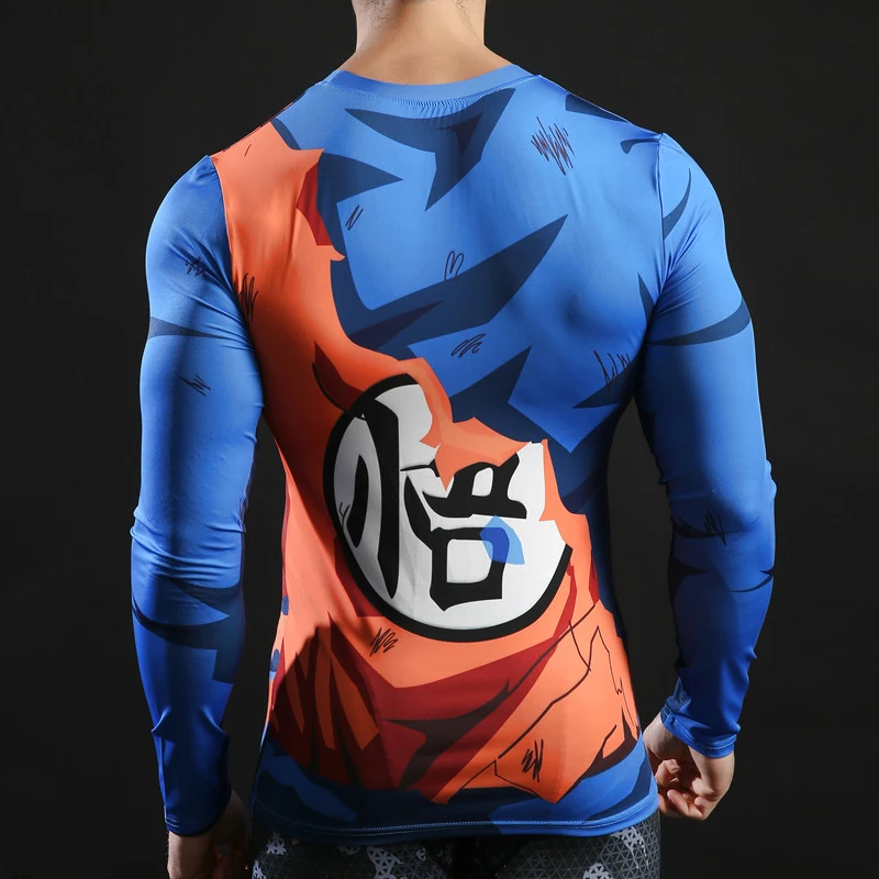 Goku 3D Printed T Shirt Men Compression shirt Comic Cosplay Clothing Sports Quicking Dry Fitness Long Sleeve Summer Tops Male