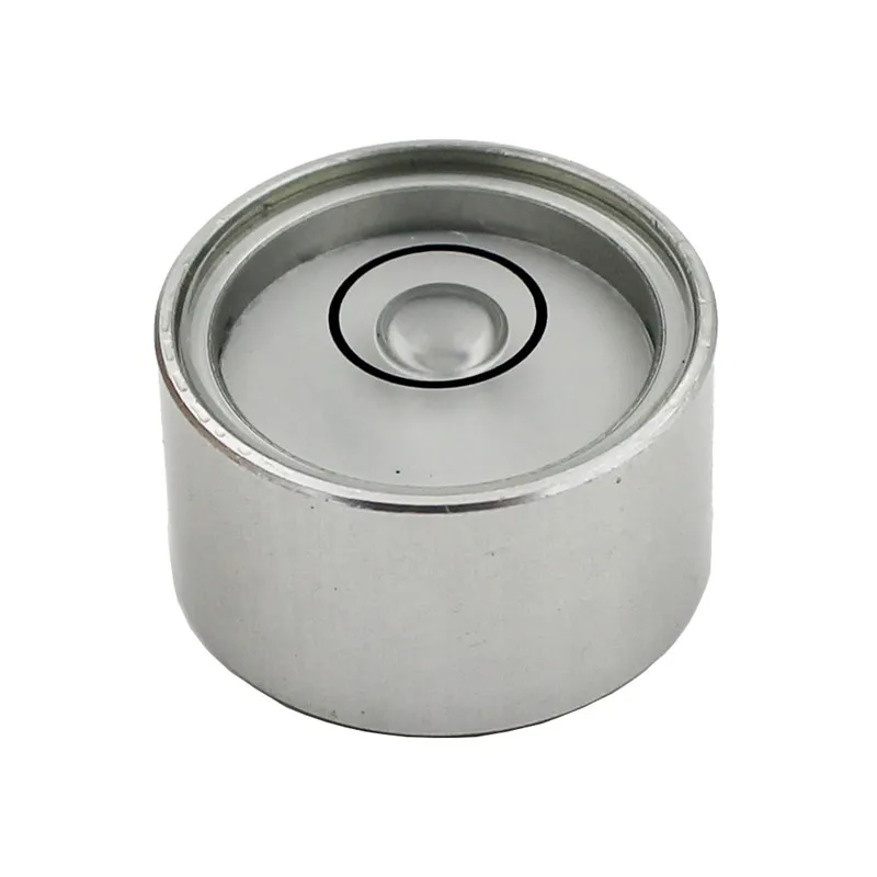 HACCURY 19*11mm Alloy metal shell Round bubble level Metal horizontal bead Accuracy 15\'/2mm Silver Color