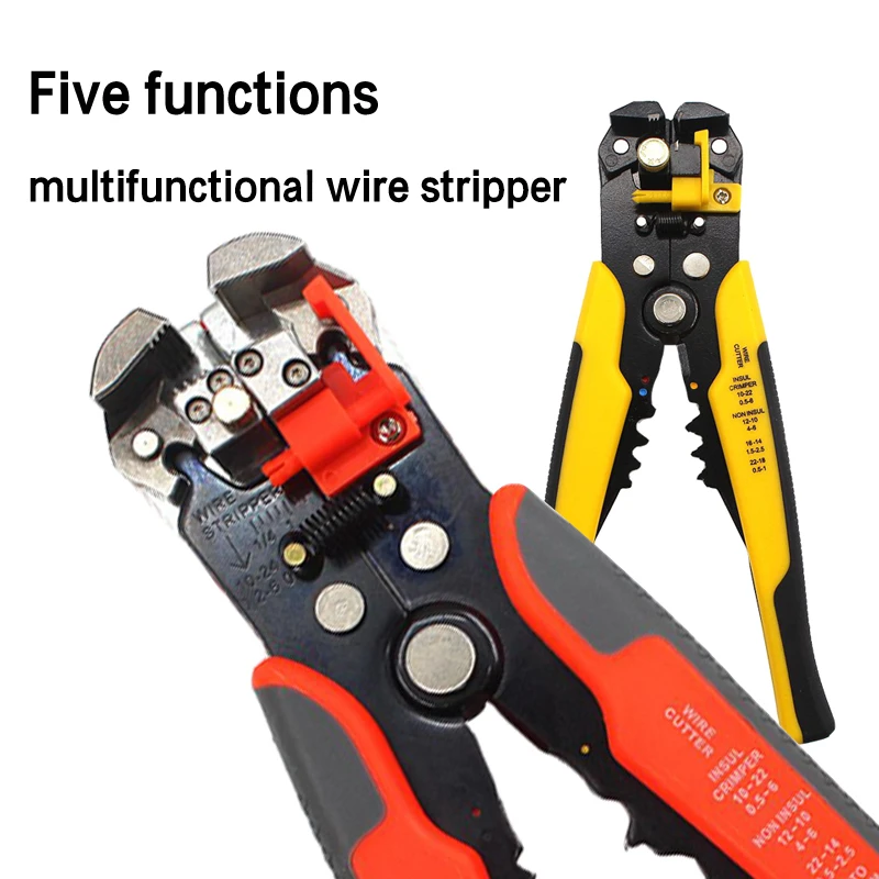 

Five Functions Multifunctional Wire Stripper HS-D1 Wire Ferrule Crimp Tool Cable End Ferrules Terminal Tube Multi Hand Tool