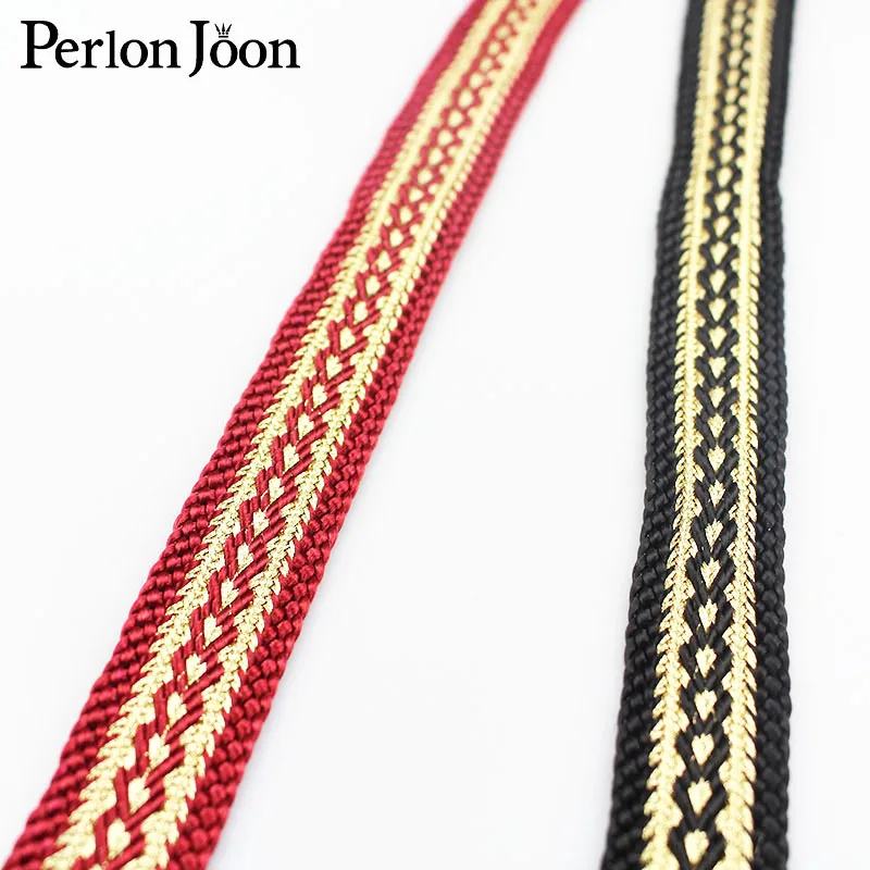 10 yard 2cm New Color gold thread polyester webbing clothing bag shoes decorative ribbon woven decorative accessories ZD002