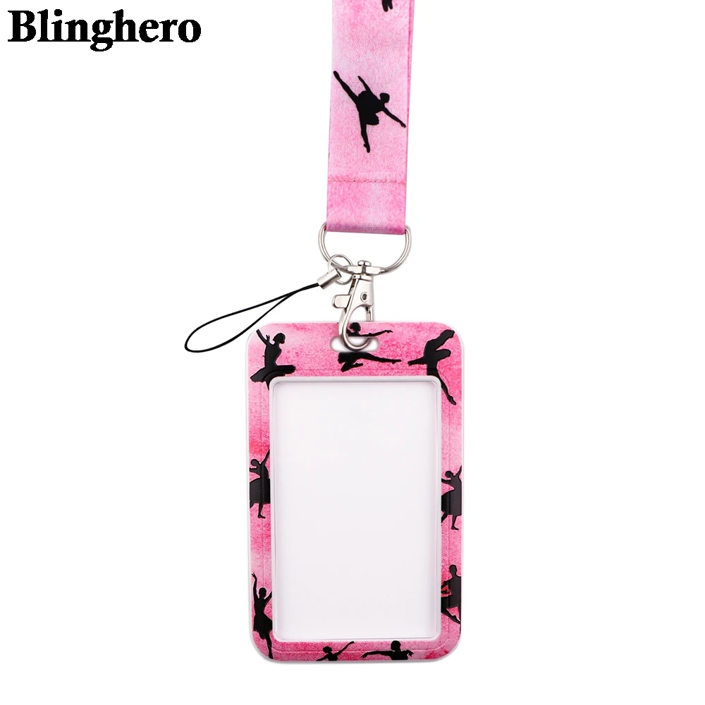 CB515 Ballet Pink Lanyard Keychain Multi-function Neck Straps for Keys Cell Phone Badge Holder Gift for Ballet Dancer