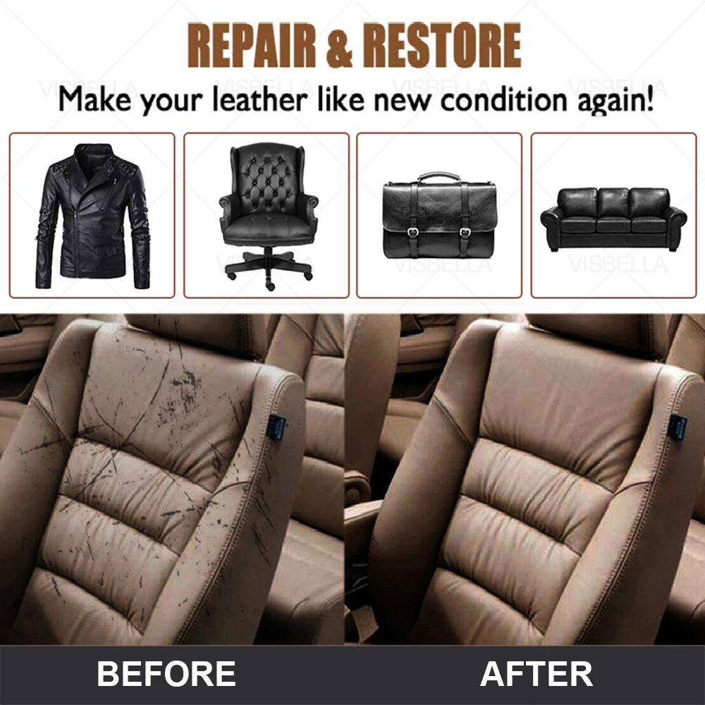 Liquid Leather Vinyl Repair Kit Restorer Auto Car Seat Sofa Holes Scratch Cracks Rips Cleaner Leather Skin Hand Tools