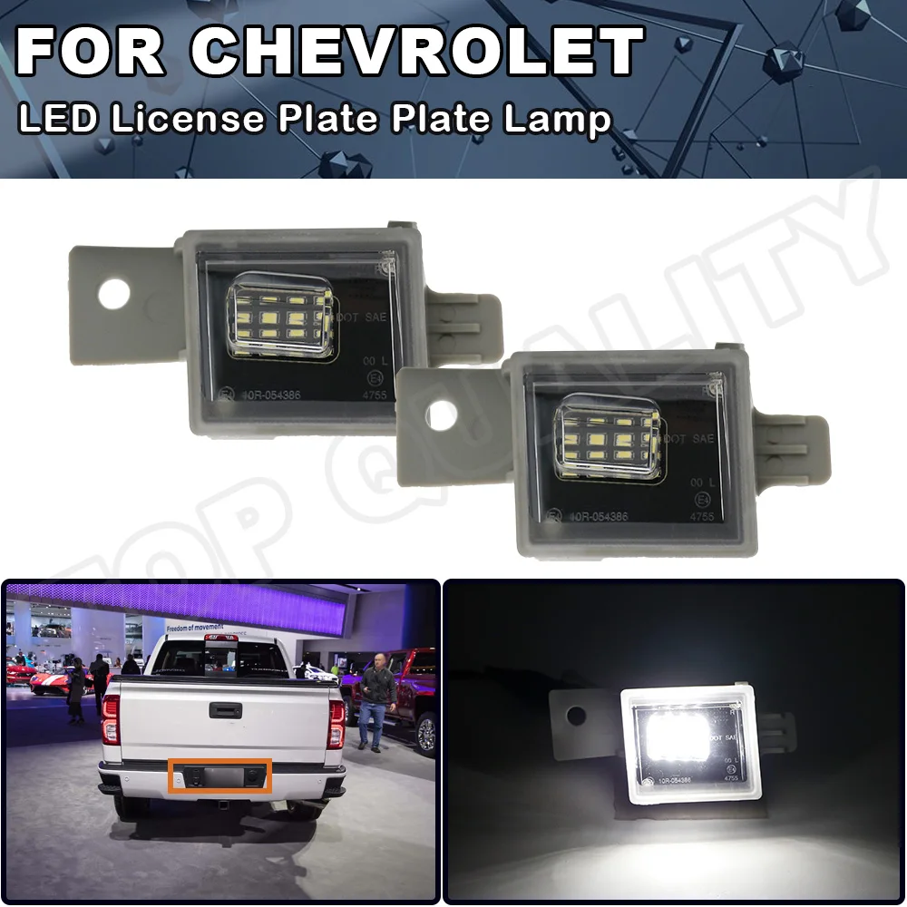 

2X LED or OE Halogen Number License Plate Light No Error For Chevrolet Colorado Chevy Silverado 1500 2500HD 3500HD GMC Sierra