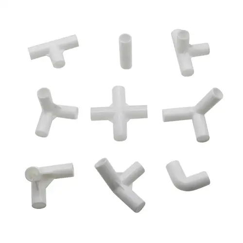 5 uds 12mm PVC codo recto conector cruzado junta 60 90 120 135 grados conector en T conector de tubería de PVC DIY tienda accesorios fijos