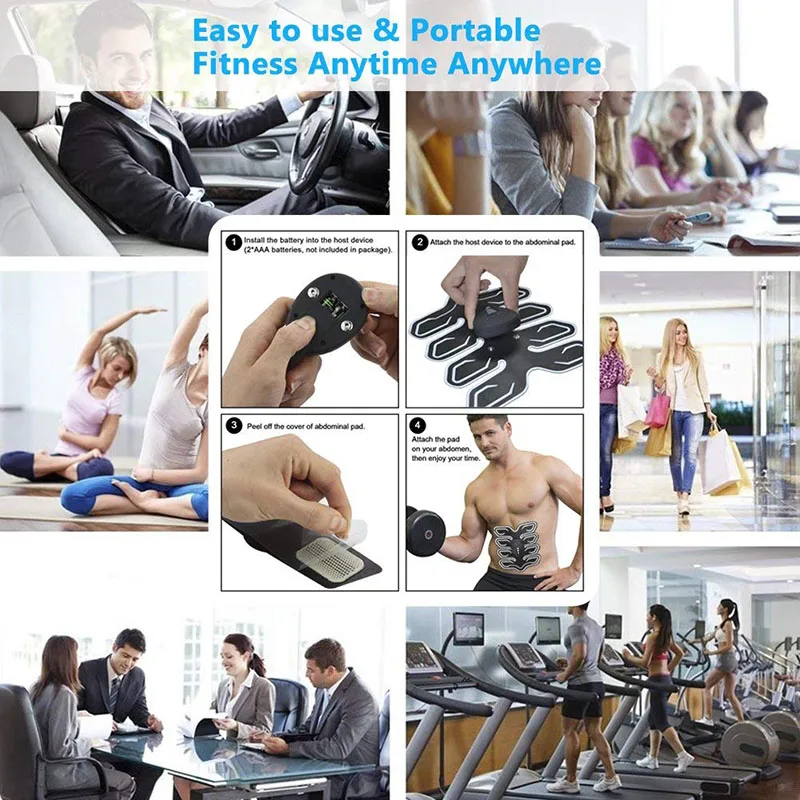 Muscle Electro Stimulator EMS ABS Electrostimulator Abdominal Electric Massager Fitness Gym Building Body Training Factory price