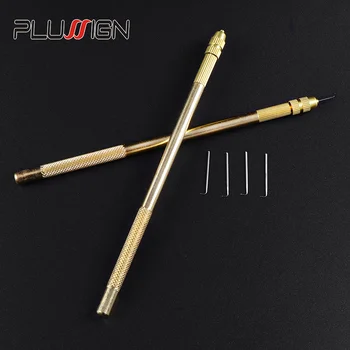 Plussign Wig Making Kit 1Pcs Bronze Ventilating Holder And 4 Pcs Different Ventilation Needles With Plastic Rustproof Packaging