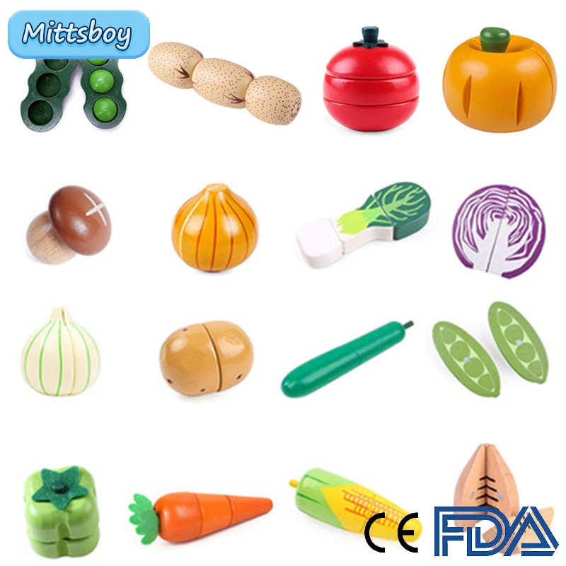 New Baby Magnet Chechele Montessori Educational 3D Vegetable Fruit Onion Wooden  kitchen toy Coordination Toy for children Gifts