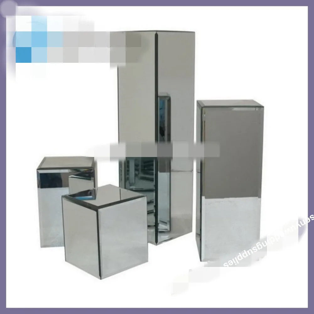 90cm tall 4pcs)Decoraiton mirror wedding pedestals  for wedding stage Gold Metal Flower Stand for Party Event senyu2211
