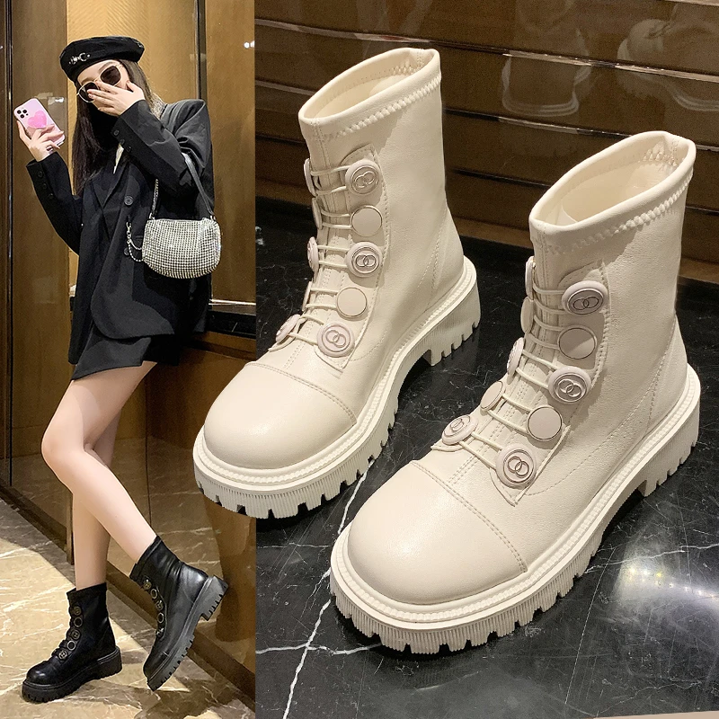 

short Boots Women 2022 Fashion New Boots Thick-soled Women's Boots Autumn Single Boots Short Boots British Style Boots Women