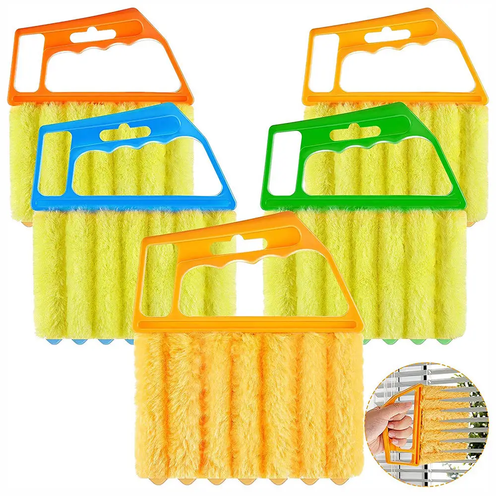 Window Venetian 7 Finger Dusting Cleaner Tool Hand-Held Window Shutters Blind Dust Cleaner Detachable Door Window Track Clean