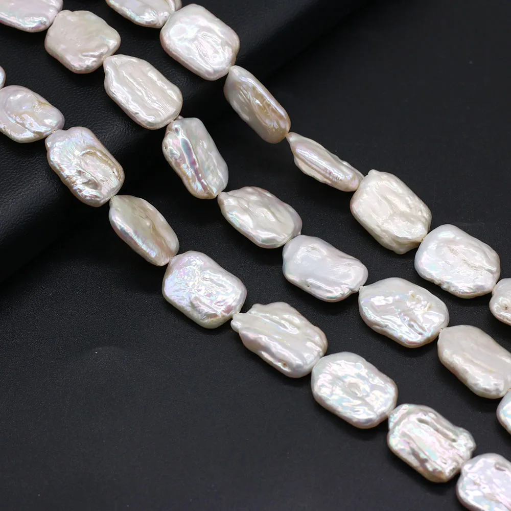 

Natural Freshwater White Baroque Pearl Rectangle Spacer Loose Beads For Jewelry Making DIY Charms Bracelet Necklace Accessories