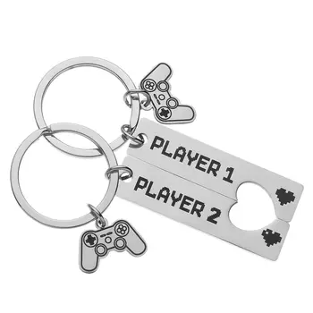1 쌍 2022 새로운 재미 있은 Gamepad 열쇠 고리 선수 1 선수 2 쌍 열쇠 버클 티타늄 강철 발렌타인 데이 기념일 선물 Best5 1 쌍 2022 새로운 재미 있은 Gamepad 열쇠 고리 선수 1 선수 2 쌍 열쇠 버클 티타늄 강철 발렌타인 데이 기념일 선물 Best5