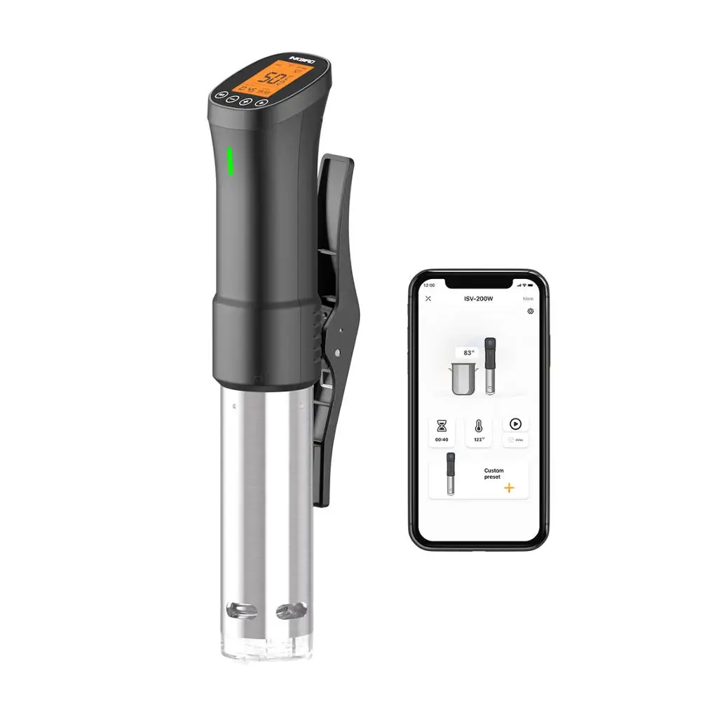 Imagem -03 - Inkbird-sous Vide Culinário com Circulador de Imersão em Poderoso e Durável Wi-fi Tela Lcd Aplicativo Gratuito Isv200w 1000w Aço Inoxidável