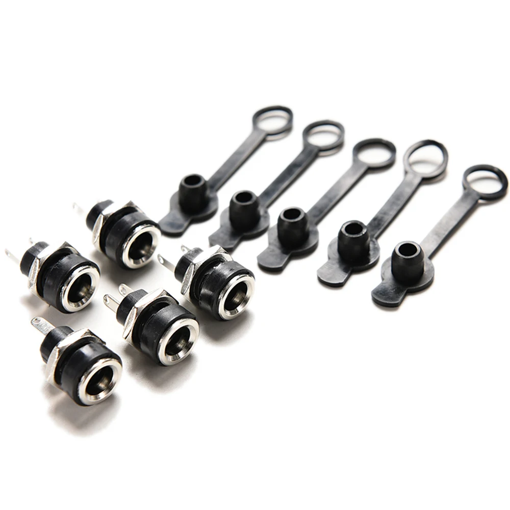DC-022B DC Power Socket Connector พร้อมฝาครอบกันน้ำหญิงแผงยึดอะแดปเตอร์แจ็ค5.5X2.1Mm