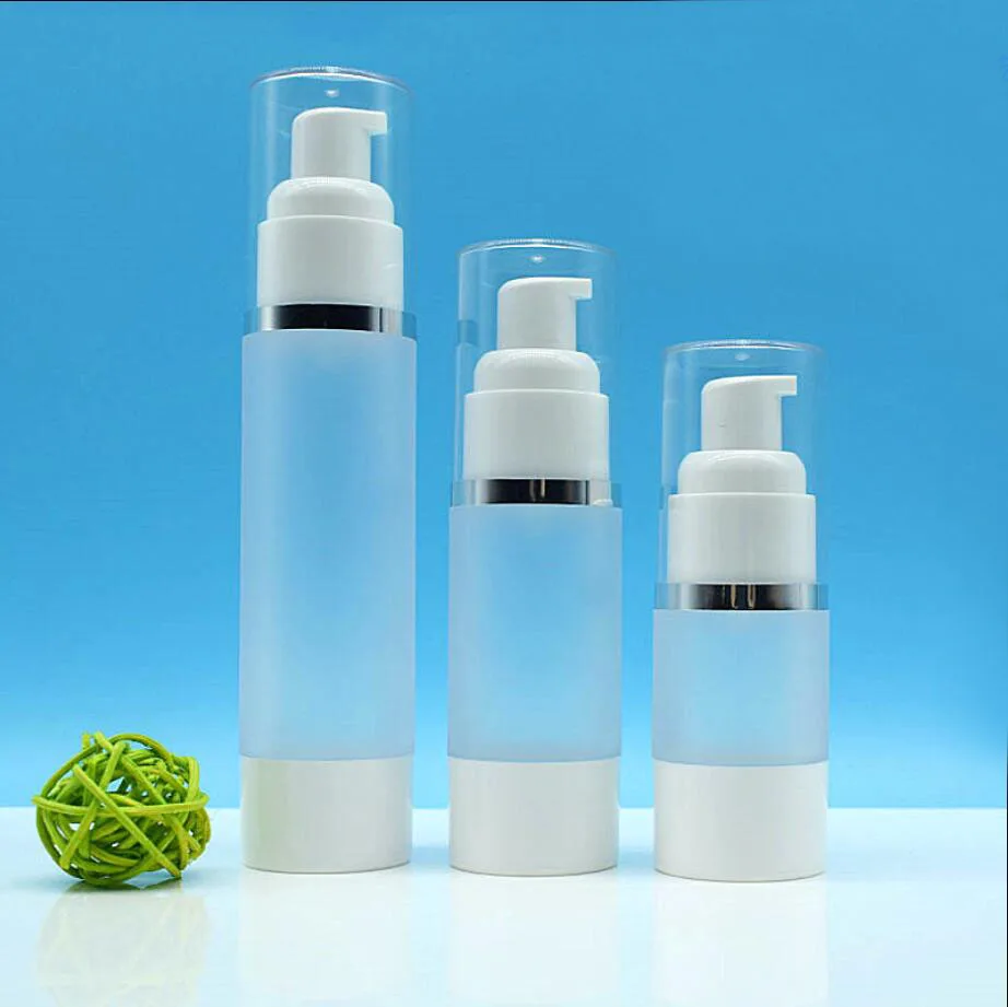 15ML frosted plastic airless bottle silver line lotion/emulsion/serum/liquid foundation/whitening essence  cosmetic packing