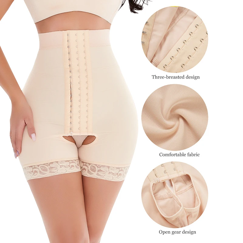 Frauen Abnehmen Body Shaper Hohe Taille Höschen Bauch-steuer Shapewear Taille Trainer Butt Heber Öffnen Gabelung Haken Shaping Slip