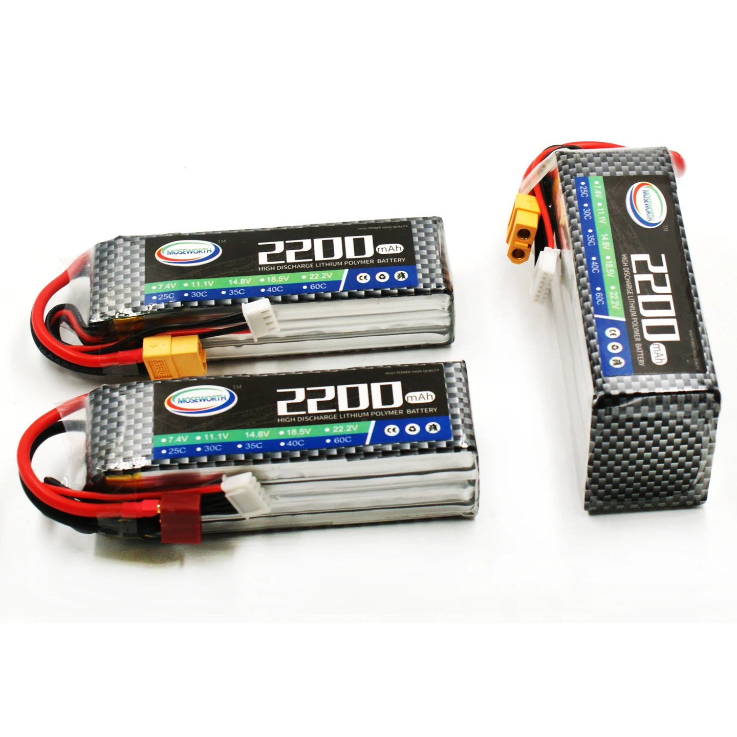 

MOSEWORTH 3S RC LiPo Battery 11.1V 2200mAh 30C For RC Airplane Helicopter Drone Car Aircraft