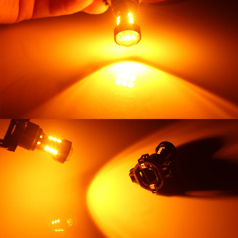 BMTxms Front Turn Signal Lights Amber White CANbus PY24W 5200s LED Bulb For BMW Land Rover Range Rover Sport LR4 2010 2011 2012