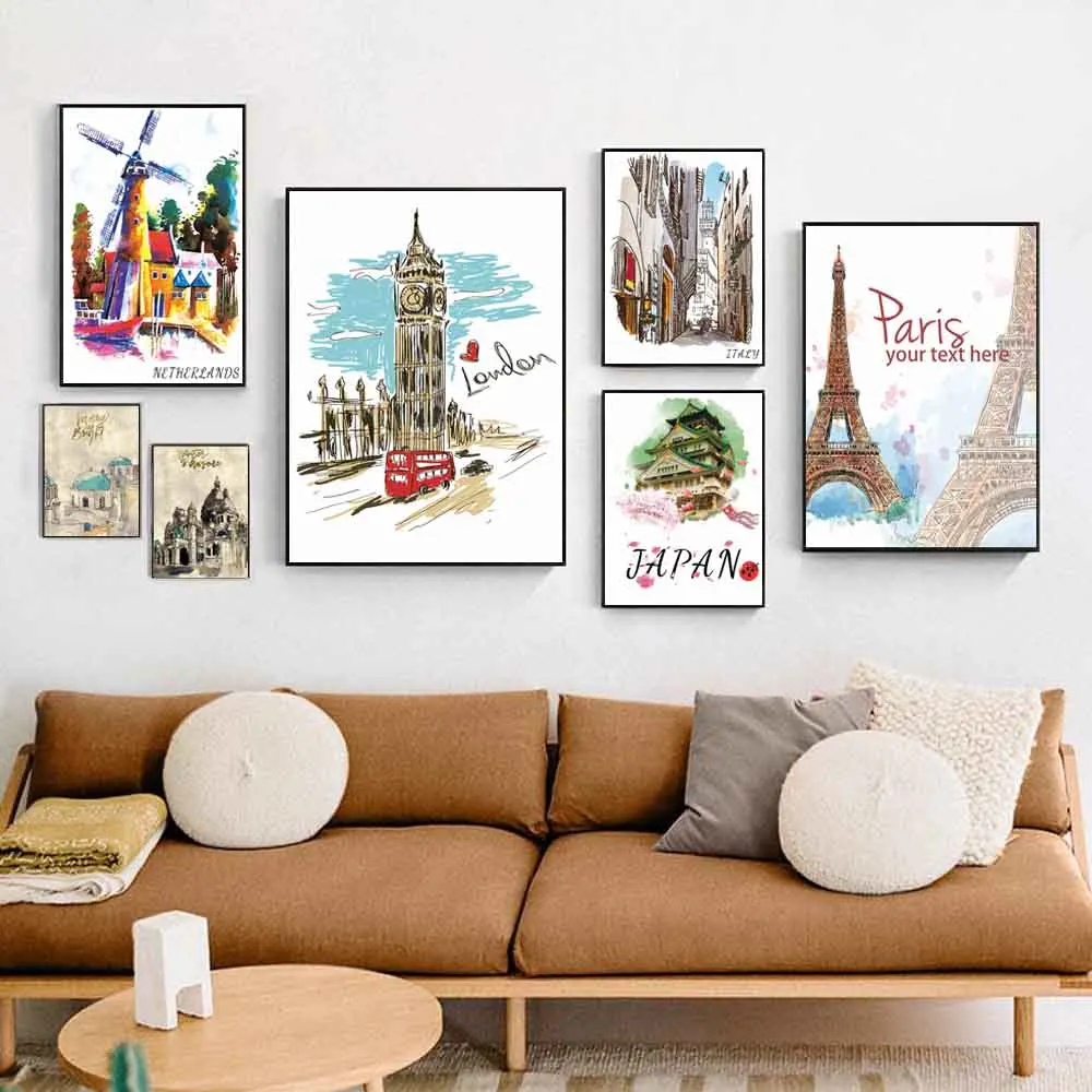 Landscape Canvas Painting Famous Architectural Art Canvas Painting Gift Painting Living Corridor Study Home Decoration Mural