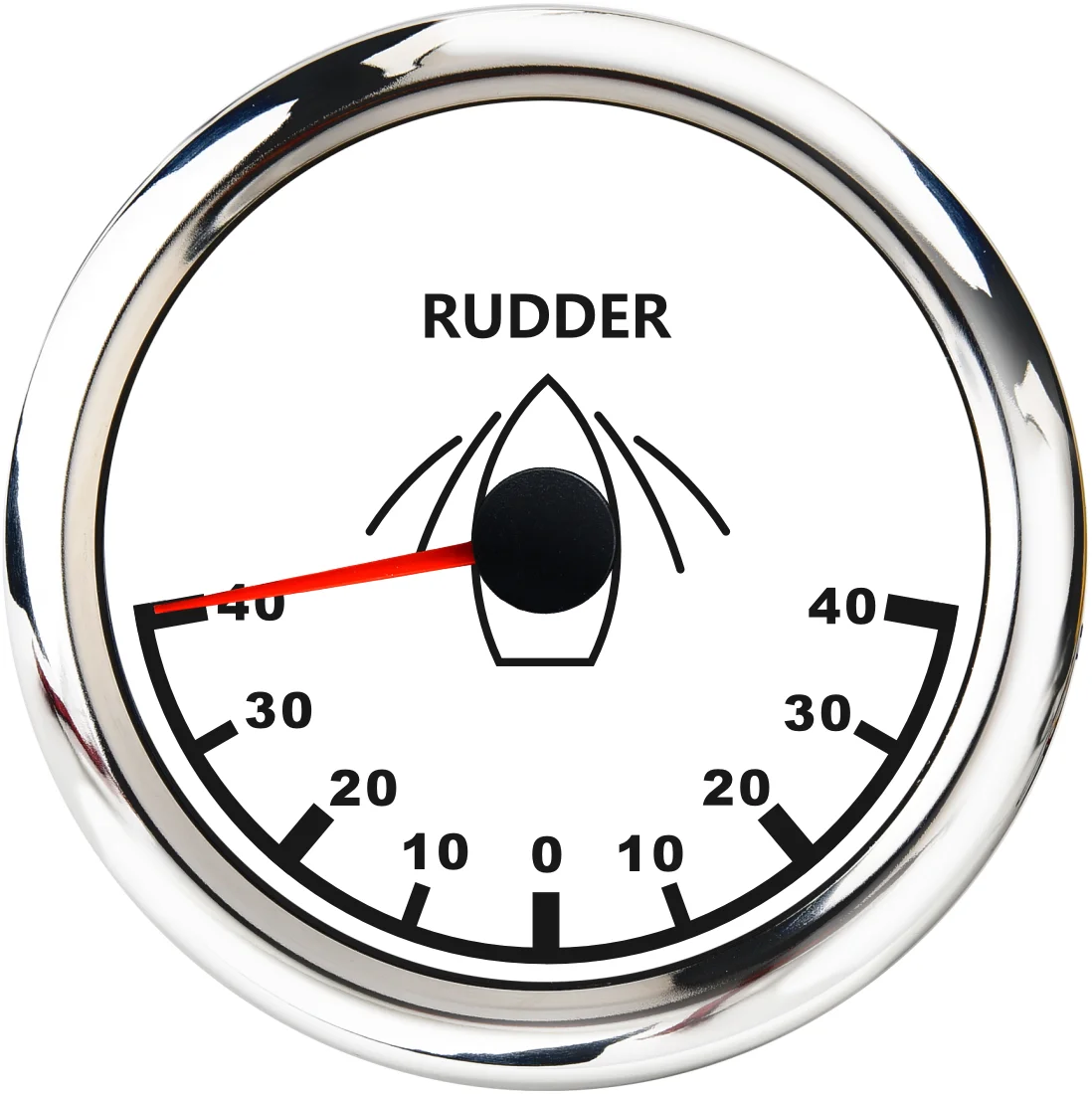 85mm Gauge 40 L~40 R Rudder Angle Indicatior with Rudder Angle Sensor Marine Boat Rudder Angle Meter Red Backlight 12/24V
