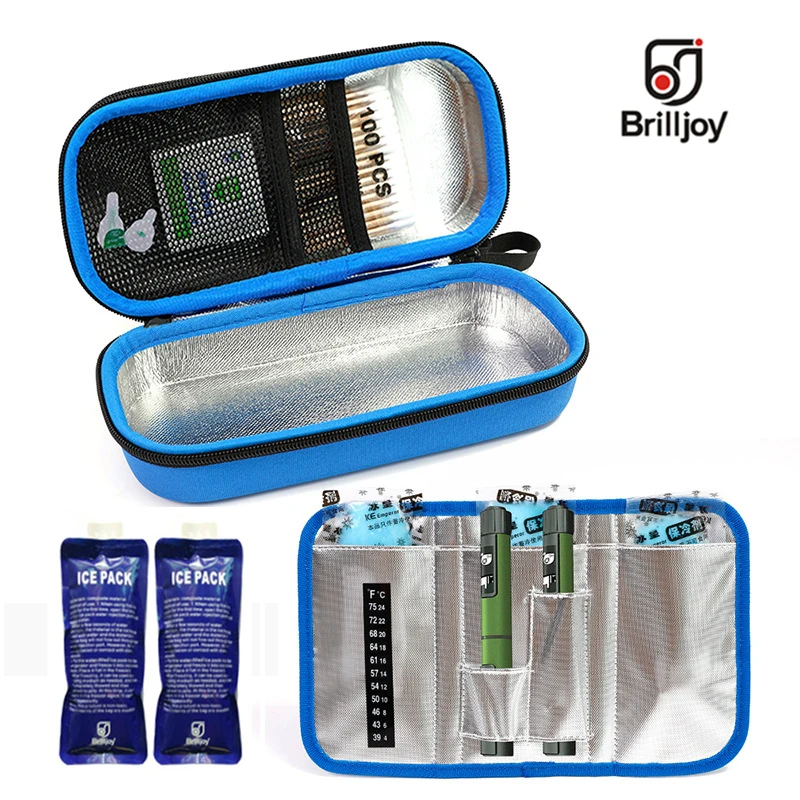 

Brilljoy Portable Insulin Pen Cooler Bag Drugs Diabetic Insulin Travel Case Cooler Pill Box Bolsa Termica Aluminum Foil Ice Bag