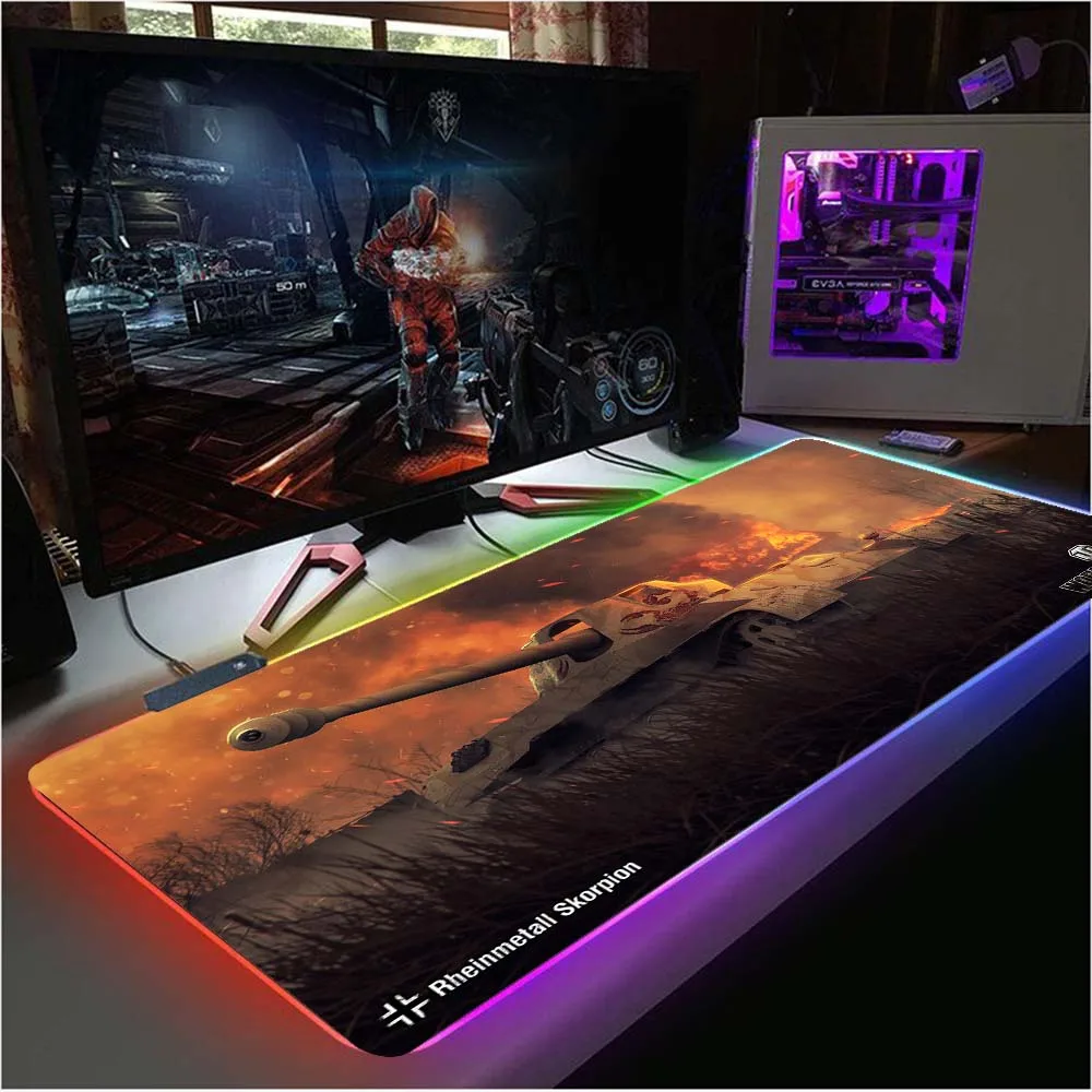Mairuige World of Tanks RGB Cool Mouse Pads Gamer Gaming XXL/XL/L/S Keyboard Pad Home Accessories CSGO DOTA2 LOL Gaming Mousepad